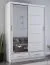 Armadio scorrevole Lusatian 05 bianco | 2 ante con specchio | 6 scomparti, 2 cassetti | 218 x 150 x 61 cm