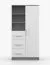 Armadio battente Smolikas 41 | Bianco e grigio moderno | 7 scomparti, 3 cassetti | 159 x 80 x 40 cm