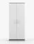 Armadio battente Smolikas 65 | Bianco e grigio | 2 ante, 5 scomparti, barra appendiabiti | 192 x 80 x 50 cm