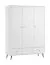 Armadio ad ante battenti "Malte" 01, bianco, maniglie e gambe: nero, 3 ante, 3 cassetti, Sistema "Soft-Close", 133 x 50 x 185 cm