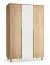 Armadio ad ante "Olimar" 04, color rovere, 1 anta a specchio, 3 cassetti, 1 barra appendiabiti, 3 cassetti, illuminazione a LED, Sistema "Soft-Close", 153 x 60 x 235 cm