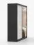 Armadio scorrevole Gorski 32 | Bianco lucido/nero con specchio | 2 ante | Maniglie in metallo | 218 x 203 x 61 cm