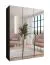Armadio con ante a specchio "Rida" 14, nero, maniglie: cashmere, 3 ante, 2 scomparti, 2 barre appendiabiti, Sistema "Soft-Close", bordi in ABS, 150 x 52 x 202 cm