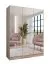 Armadio con ante a specchio "Zainab" 13, color cashmere, maniglie: oro, 2 scomparti, 2 barre appendiabiti, Sistema "Soft-Close", bordi in ABS, 150 x 52 x 202 cm