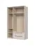 Armadio con struttura Neiafu 35, due cassetti, tre ante, funzione Soft-Close, due aste appendiabiti, dimensioni: 226 x 142 x 60 cm, piedini regolabili