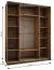 Armadio ad ante scorrevoli "Tampa", color rovere Artisan, 2 ante con specchio, 11 scomparti, 2 barre appendiabiti, Sistema "Soft-Close", 245,5 x 200 x 64 cm