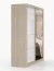 Armadio scorrevole Sredna 02 | Rovere Sonoma e bianco | Specchio frontale | 7 scomparti, 3 cassetti | 218 x 203 x 61 cm