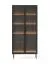Soggiorno completo - Set A "Chaabane", 3 pz, color rovere Dunin/nero, ante in vetro marrone, maniglie e gambe: metallo, bordi in ABS, illuminazione a LED