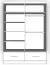 Armadio scorrevole "Lusatian" 11 | Bianco/Nero | 2 ante con specchio | 6 scomparti | 2 cassetti | 218 x 150 x 61 cm