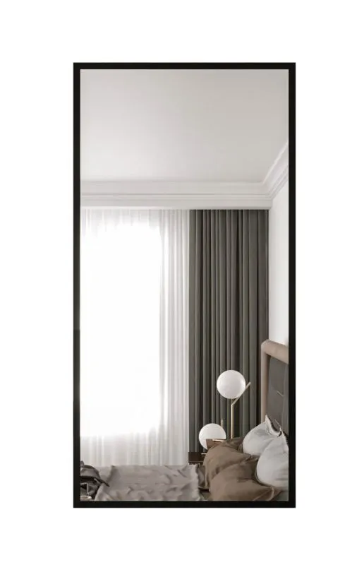 Specchio rettangolare Monk 03 nero opaco | Design moderno | 60 x 140 cm | Alta qualità