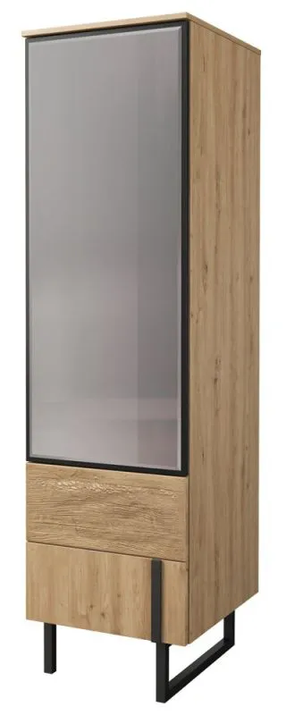 Armadio Slatina 46 | Rovere e nero | Parzialmente massello | 203 x 56 x 63 cm