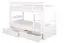Letto a castello Easy Premium Line K18/n | Faggio massello bianco | 90 x 200 cm | 2 cassetti | Divisibile