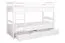 Letto a castello "Easy Premium Line" K17/n in faggio massello laccato bianco, incl. 2 cassetti e 2 pannelli laterali - 90 x 200 cm, divisibile