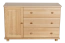 Cassettiera in pino massello naturale 037 | 3 cassetti spaziosi | Design moderno | 78 x 118 x 42 cm
