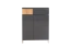 Scarpiera Vaitele 04 antracite lucido/noce | 101 x 76 x 35 cm | Design moderno | Pratica organizzazione