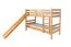 Letto a castello con scivolo 90 x 190 cm | Faggio massello laccato naturale | Divisibile in 2 letti singoli | Easy Premium Line K28/n
