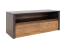Mobile porta TV "Selun" 13 | Rovere marrone scuro e grigio | 53 x 130 x 53 cm | Design moderno senza maniglie