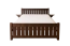 Comodo letto singolo 106, in legno massiccio di faggio, colore noce, con rete a doghe, letto per ospiti con superficie di appoggio 140 x 200 cm, montaggio rapido e semplice