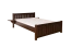 Comodo letto singolo 106, in legno massiccio di faggio, colore noce, con rete a doghe, letto per ospiti con superficie di appoggio 140 x 200 cm, montaggio rapido e semplice
