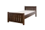 Letto singolo 107 in colore noce, legno massiccio di faggio, rete a doghe inclusa, rete 90 x 200 cm, pratico letto per ospiti, design classico, facile da abbinare