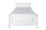 Letto singolo, letto per ospiti di alta qualità in legno di faggio massiccio 117, bianco, incl. rete a doghe, materasso 80 x 200 cm, massiccio