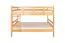 Letto a castello 120 x 200 cm per adulti "Easy Premium Line" K24/n, testiera e pediera dritte, legno massiccio di faggio naturale, laccato, divisibile
