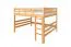Letto a soppalco 160 x 190 cm "Easy Premium Line" K23/n, legno massiccio di faggio laccato naturale, divisibile