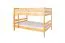 Letto a castello 140 x 200 cm per adulti "Easy Premium Line" K24/n, testiera e pediera dritte, legno massiccio di faggio naturale, laccato, divisibile