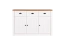 Cassettiera Segnas 02 | Bianco pino e marrone rovere | 88 x 130 x 43 cm | 3 cassetti, 3 ante