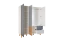 Armadio cameretta Syrina 05 | Bianco, grigio e rovere | 202x153x55 cm | Ante battenti, soft close, cassetti