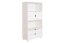 Scaffale in pino massiccio bianco Junco 47B | 158 x 80 x 42 cm | 3 scomparti, 2 cassetti, molto capiente