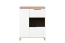 Vetrinetta moderna Safotu 03 | Bianco lucido e noce | Sistema Soft-Close | 3 scomparti | 122 x 95 x 41 cm
