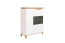 Vetrinetta moderna Safotu 03 | Bianco lucido e noce | Sistema Soft-Close | 3 scomparti | 122 x 95 x 41 cm