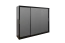 Armadio ad ante scorrevoli Bisaurin 6D con specchio, nero - 200 x 250 x 62 cm (h x l x p)