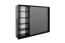 Armadio ad ante scorrevoli Bisaurin 6D con specchio, nero - 200 x 250 x 62 cm (h x l x p)