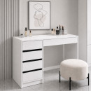 Toeletta "Aruia", color ninfea alba, 5 cassetti, incl. specchio, 120 x 55 x 75 cm