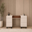 Toeletta "Claritha", color cashmere / rovere Livorno, 6 cassetti, incl. specchio